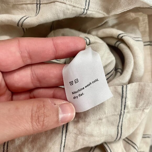 Reformation Jager Linen Natural Tan Black Stripe Jumpsuit Size 0 - Picture 8 of 8